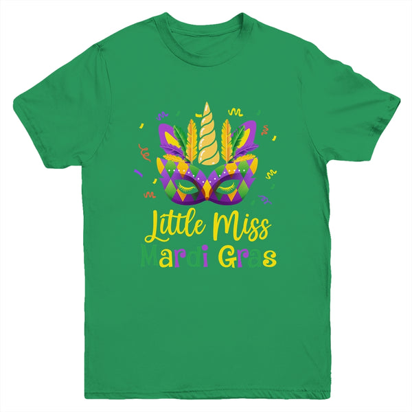Cute Little Miss Mardi Gras Kids Girl Outfit Youth Youth T Shirt Irish Green 600x.jpg