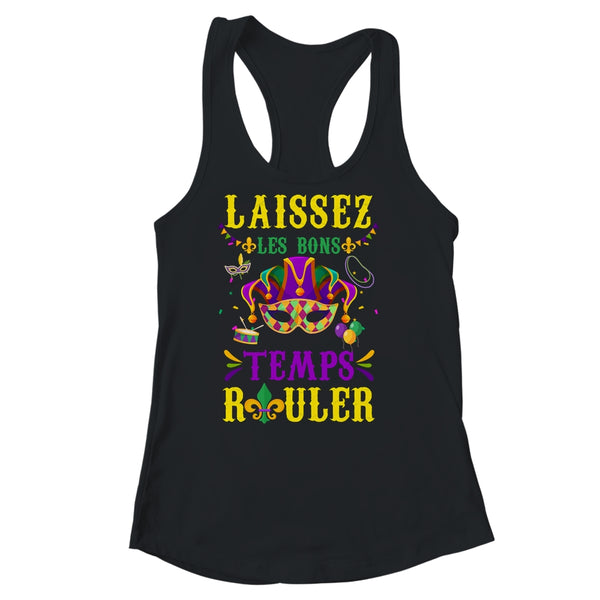 Laissez Les Bons Temps Rouler Mardi Gras Fat Tuesdays Women Women s Ideal Racerback Tank Black 600x.jpg