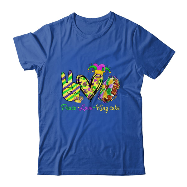 Peace Love King Cake Mardi Gras Men Women Kids Classic T Shirt Royal 600x.jpg