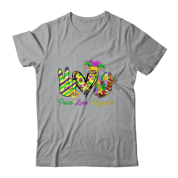 Peace Love King Cake Mardi Gras Men Women Kids Classic T Shirt Sport Grey 600x.jpg