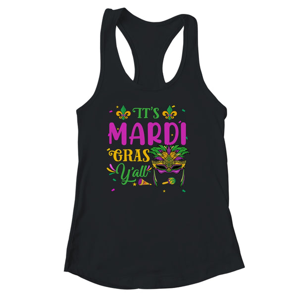Its Mardi Gras Yall Mardi Gras Party Costume Women s Ideal Racerback Tank Black 600x.jpg