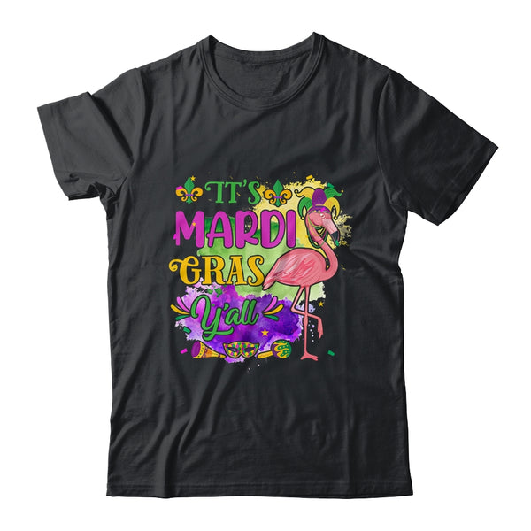 Funny Carnival Party Gift Idea Flamingo Mardi Gras Classic T Shirt Black 600x.jpg