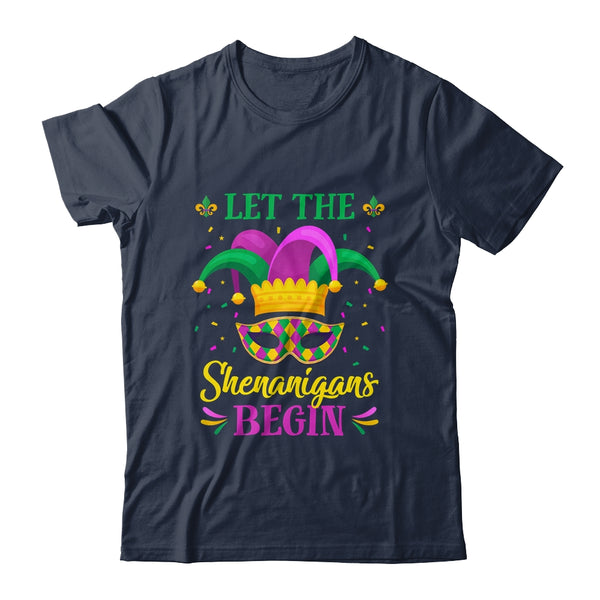 Mardi Gras Let The Shenanigans Begin Classic T Shirt Navy 600x.jpg