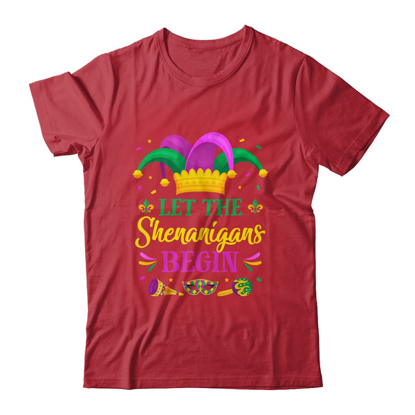 Let The Shenanigans Begin Mardi Gras Men Women Classic T Shirt Red 600x.jpg