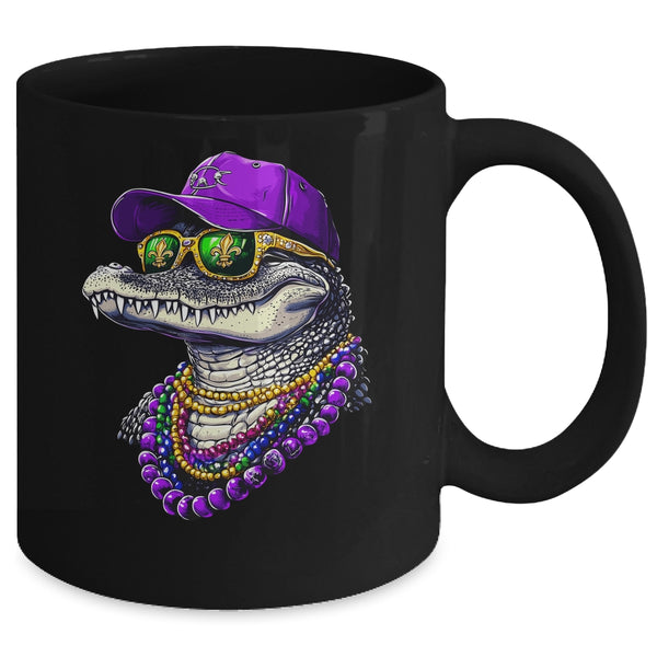 Mardigator Mardi Gras Alligator Costume Men Women Party 2025 Mug 11oz Mug Black back 600x.jpg