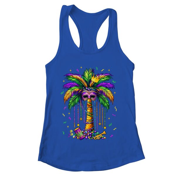 Mardi Gras Palm Tree Hawaiian Tropical Party Men Women Shirt Tank Top Women s Ideal Racerback Tank Royal 600x 1.jpg