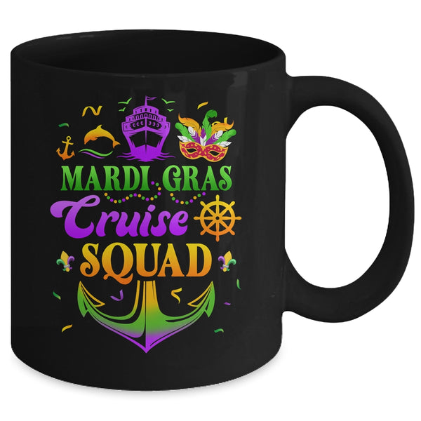 Mardi Gras Cruise Squad Matching Group Family Vacation 2024 Mug 11oz Mug Black back 600x.jpg