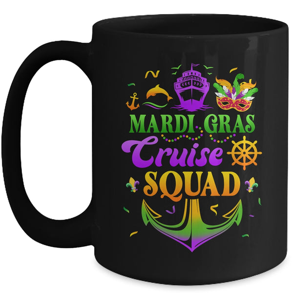 Mardi Gras Cruise Squad Matching Group Family Vacation 2024 Mug 15oz Mug Black front 600x.jpg