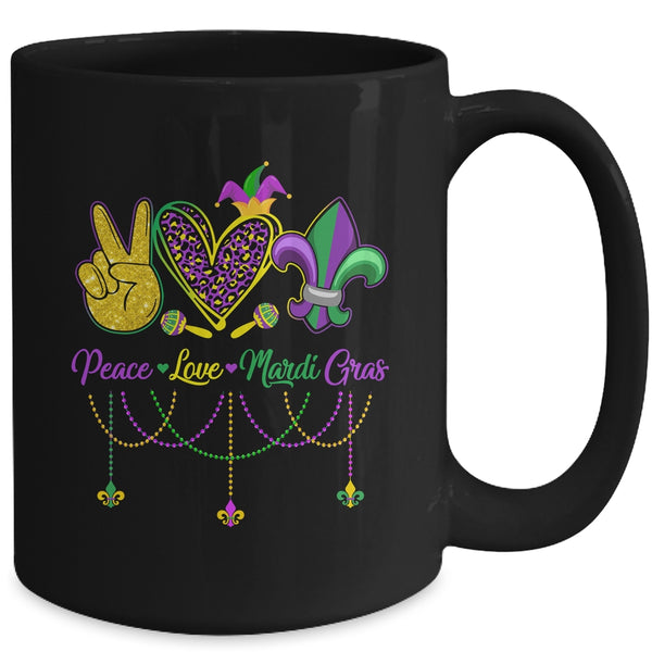 Peace Love Mardi Gras Leopard Heart Mardi Gras Festival Mug 15oz Mug Black back 600x 1.jpg