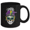 Messy Bun Hair Skull Mardi Gras Party For Women Mug 11oz Mug Black back 600x.jpg