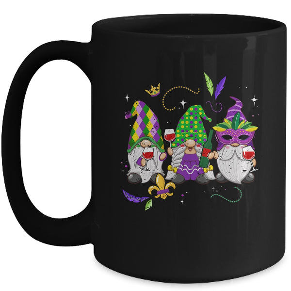 Mardi Gras Gnomes Funny Outfit Gnomies Squad Girl Women Mug 15oz Mug Black front 600x.jpg