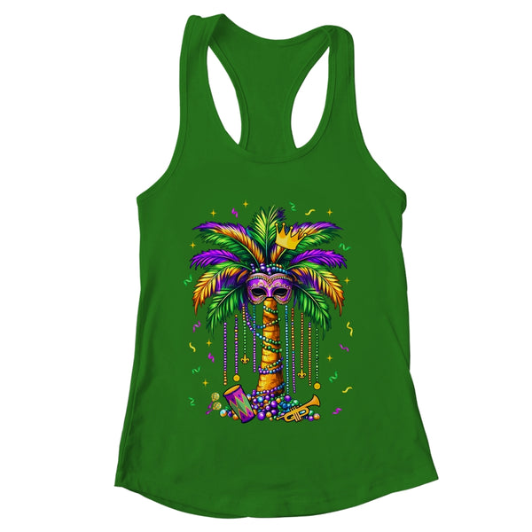 Mardi Gras Palm Tree Hawaiian Tropical Party Men Women Shirt Tank Top Women s Ideal Racerback Tank Kelly Green 600x 2.jpg
