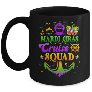 Mardi Gras Cruise Squad Matching Group Family Vacation 2024 Mug 11oz Mug Black front 600x 1.jpg