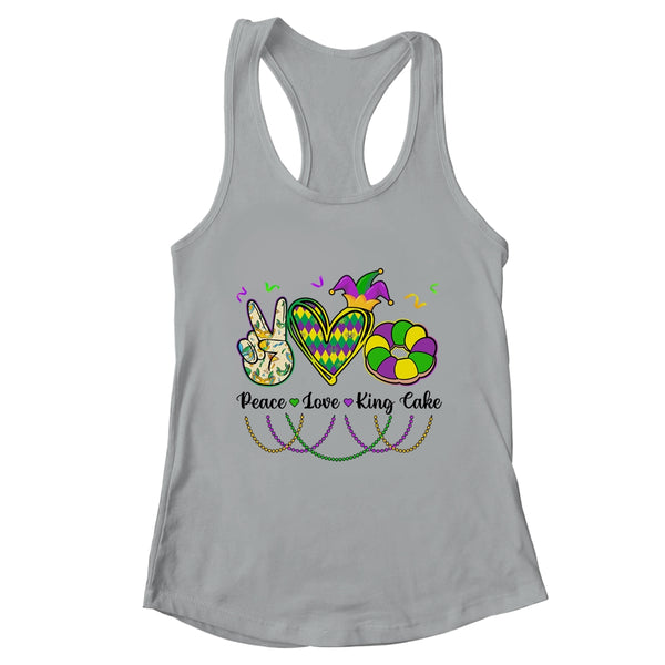 Peace Love King Cake Mardi Gras For Men Women Kids Women s Ideal Racerback Tank Heather Grey 600x.jpg