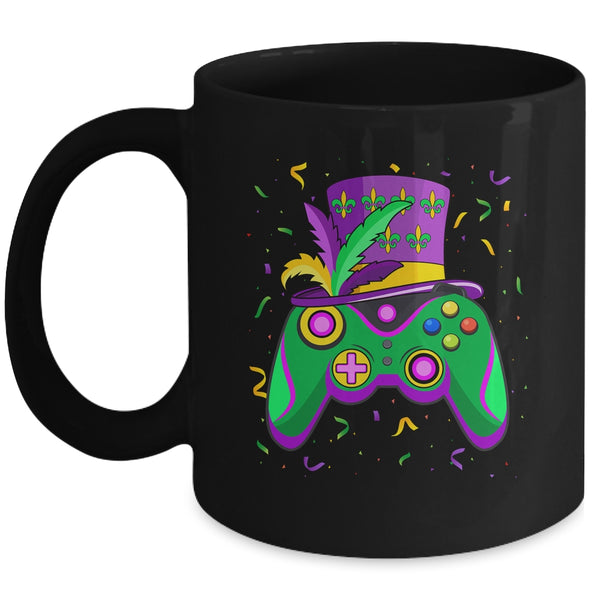 Mardi Gras Gamer Kids Gaming Boys Costume Mug 11oz Mug Black front 600x.jpg
