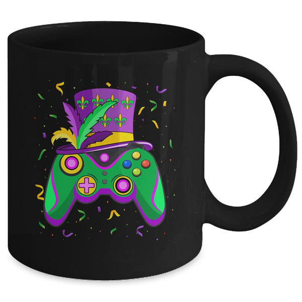 Mardi Gras Gamer Kids Gaming Boys Costume Mug 11oz Mug Black back 600x.jpg