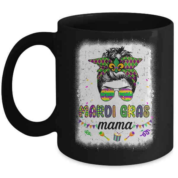 Messy Bun Hair Glasses New Orleans Carnival Mardi Gras Mama Mug 11oz Mug Black front 600x.jpg