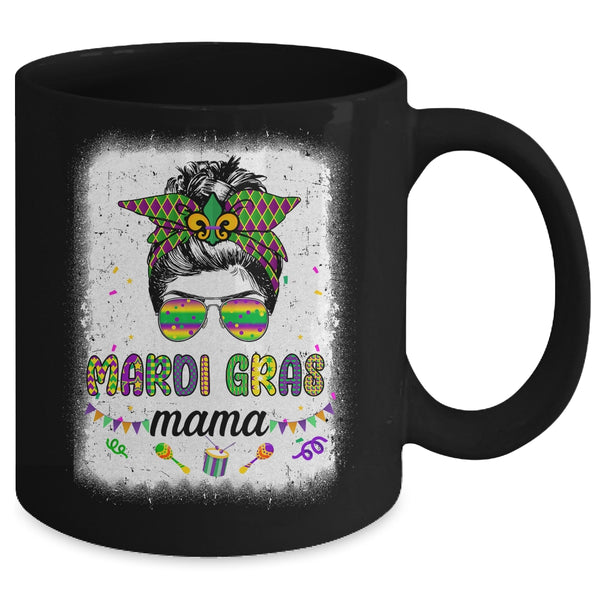 Messy Bun Hair Glasses New Orleans Carnival Mardi Gras Mama Mug 11oz Mug Black back 600x.jpg