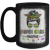 Messy Bun Hair Glasses New Orleans Carnival Mardi Gras Mama Mug 15oz Mug Black front 600x.jpg