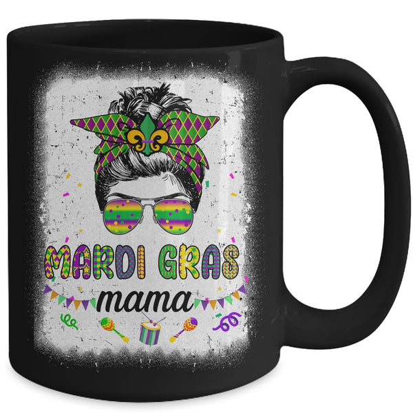 Messy Bun Hair Glasses New Orleans Carnival Mardi Gras Mama Mug 15oz Mug Black back 600x.jpg