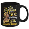 Stepping Into My 70th Birthday Afro Woman Religious Birthday Mug 11oz Mug Black back 600x.jpg
