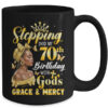 Stepping Into My 70th Birthday Afro Woman Religious Birthday Mug 15oz Mug Black back 600x.jpg