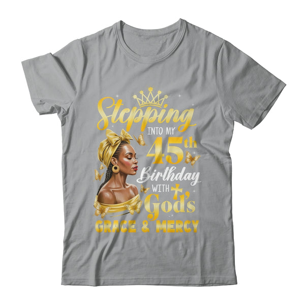 Stepping Into My 45th Birthday Afro Woman Religious Birthday Shirt Tank Top Classic T Shirt Sport Grey 600x.jpg