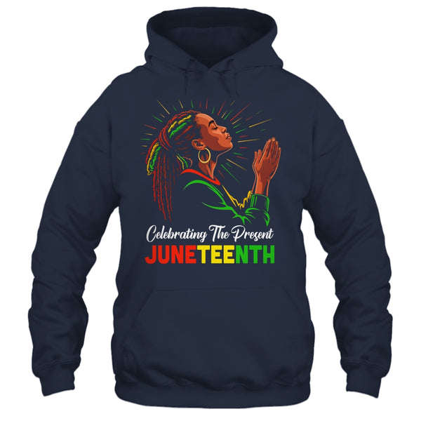 Juneteenth Celebrating The Present Black African Women Shirt Tank Top Pullover Hoodie Navy 600x 1.jpg