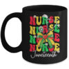 Juneteenth Nurse Groovy African Scrubs Top Bow Black Women Mug 11oz Mug Black front 600x 1.jpg