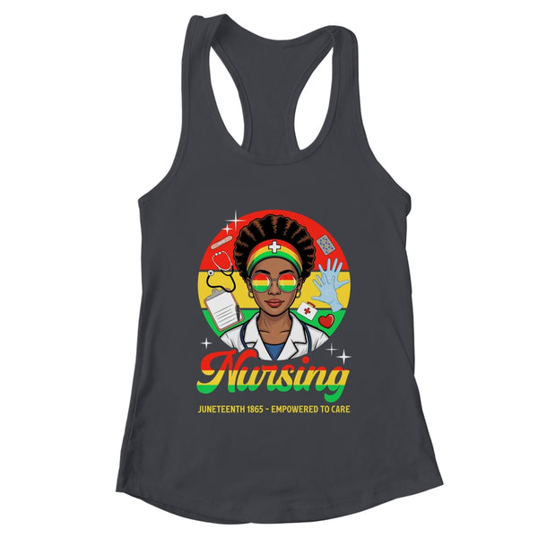 Juneteenth Nurse Pride Afro American Healthcare Worker Shirt Tank Top Women s Ideal Racerback Tank Black 600x 1.jpg