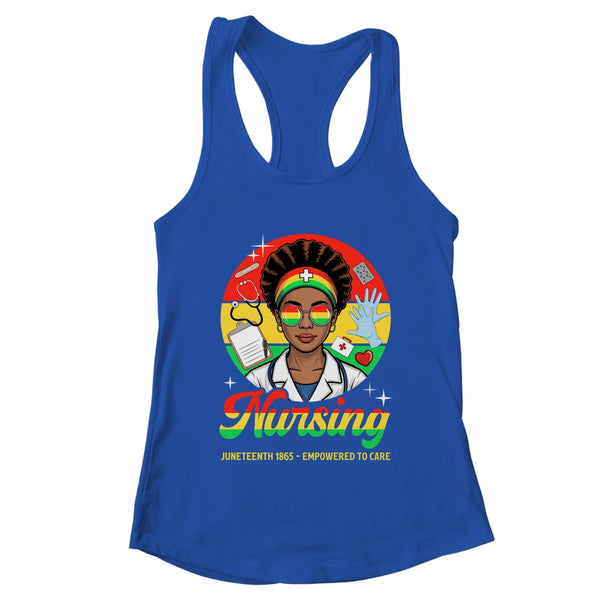 Juneteenth Nurse Pride Afro American Healthcare Worker Shirt Tank Top Women s Ideal Racerback Tank Royal 600x 1.jpg