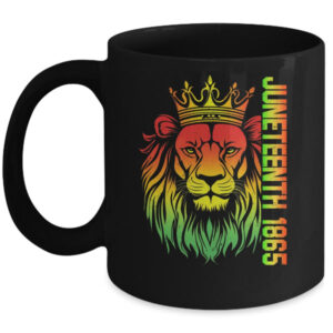 Juneteenth Men Women Celebrate African American Lion 1865 Mug 11oz Mug Black front 600x 1.jpg
