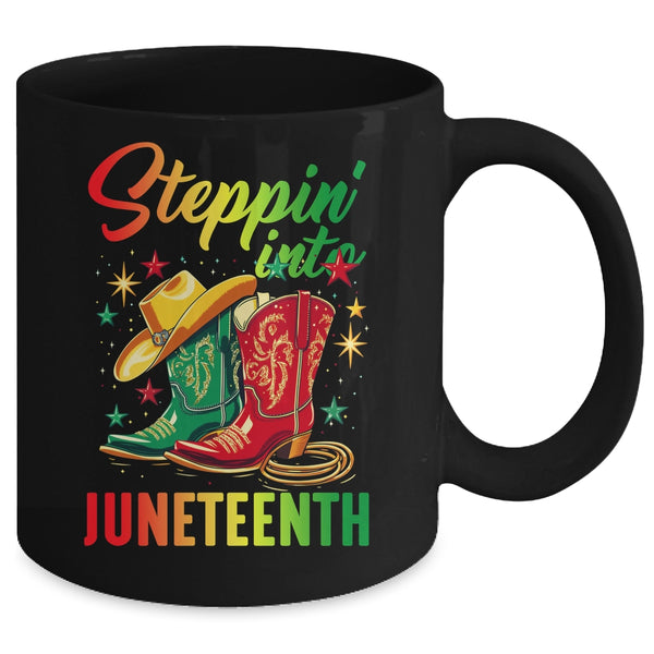 Stepping Into Juneteenth Afro Woman Black Girls Women Mug 11oz Mug Black back 600x 1.jpg