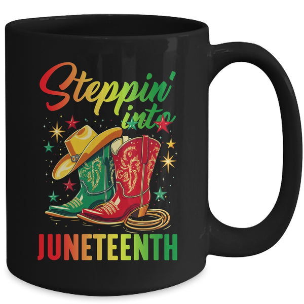 Stepping Into Juneteenth Afro Woman Black Girls Women Mug 15oz Mug Black back 600x 1.jpg
