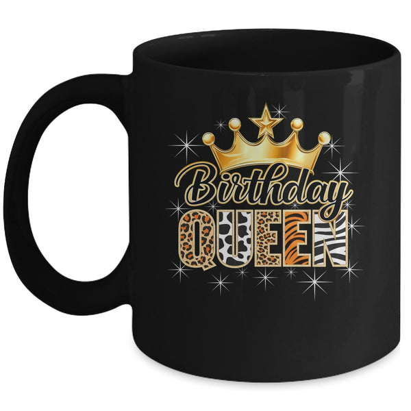 Birthday Queen Crown African American Afro Girls Women Party Mug 11oz Mug Black front 600x.jpg