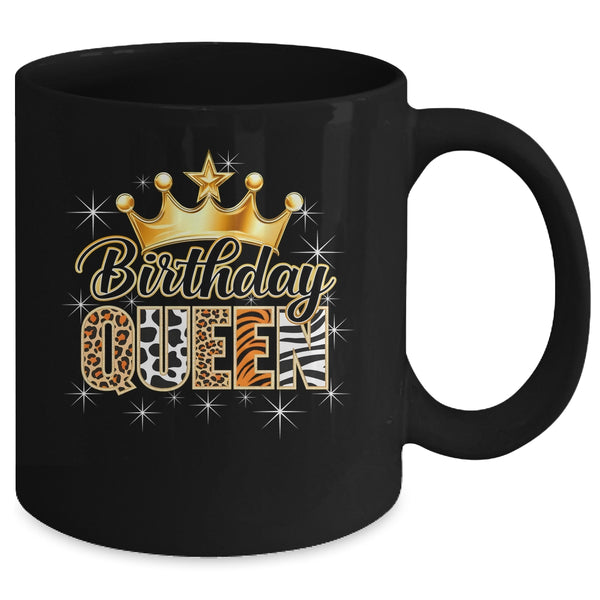 Birthday Queen Crown African American Afro Girls Women Party Mug 11oz Mug Black back 600x.jpg