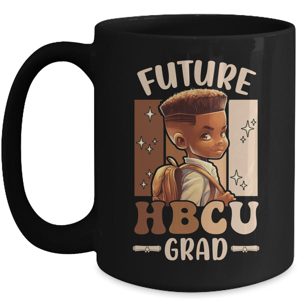 Future HBCU Grad Kids Black Boy Afro Black History Month Mug 15oz Mug Black front 600x.jpg