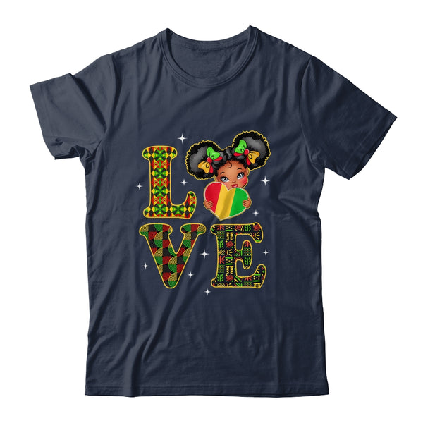 Love Black History Month Strong African Girls Kids Shirt Hoodie Classic T Shirt Navy 600x.jpg