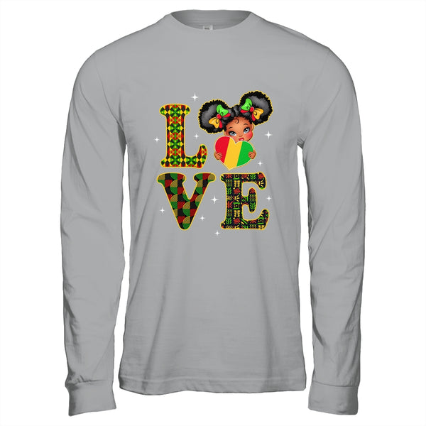 Love Black History Month Strong African Girls Kids Shirt Hoodie Long Sleeve T Shirt Sport Grey 600x.jpg