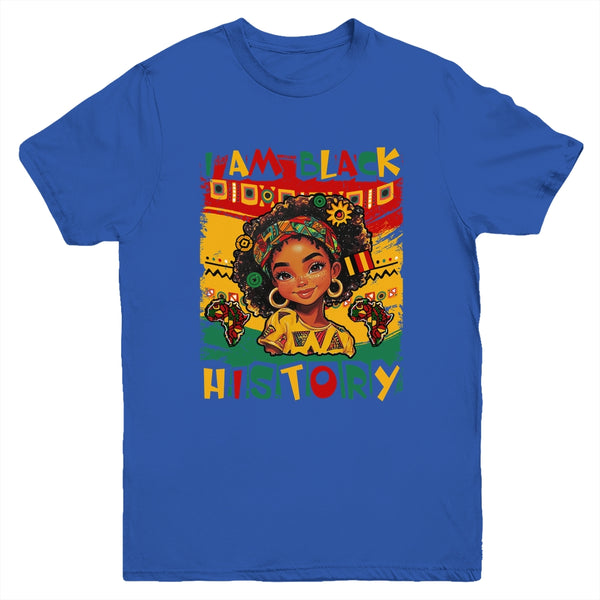 I Am Black History Month Black Melanin Kids Girls African Youth Shirt Youth T Shirt Royal 600x.jpg