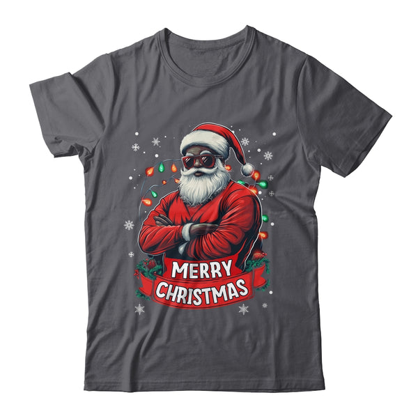 African American Santa Merry Christmas Retro Black X mas Shirt Sweatshirt Classic T Shirt Dark Heather 600x.jpg