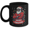 African American Santa Merry Christmas Retro Black X mas Mug 11oz Mug Black front 600x.jpg