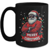 African American Santa Merry Christmas Retro Black X mas Mug 15oz Mug Black front 600x.jpg