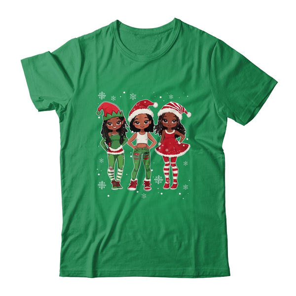 Merry Christmas Black Afro African Santa Hat ELF Melanin Shirt Sweatshirt Classic T Shirt Irish Green 600x.jpg