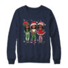 Merry Christmas Black Afro African Santa Hat ELF Melanin Shirt Sweatshirt Crewneck Sweatshirt Navy 600x.jpg