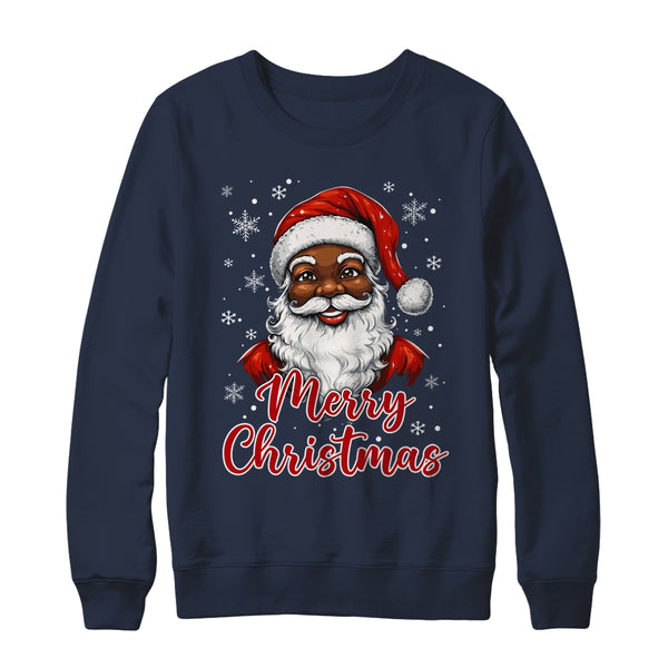 African American Santa Christmas Vintage Afro Black X Mas Shirt Sweatshirt Crewneck Sweatshirt Navy 600x.jpg