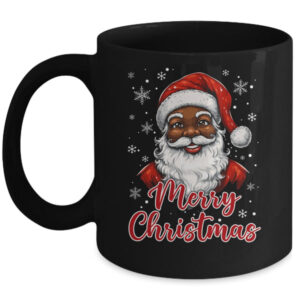 African American Santa Christmas Vintage Afro Black X Mas Mug 11oz Mug Black front 600x.jpg
