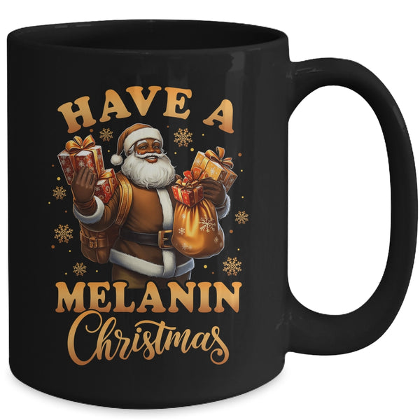 Have A Melanin Christmas African American Santa Afro Proud Mug 15oz Mug Black back 600x.jpg