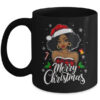 Merry Christmas Black Women African Girl Santa Hat Xmas Mug 11oz Mug Black front 600x.jpg