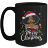 Merry Christmas Black Women African Girl Santa Hat Xmas Mug 15oz Mug Black front 600x.jpg